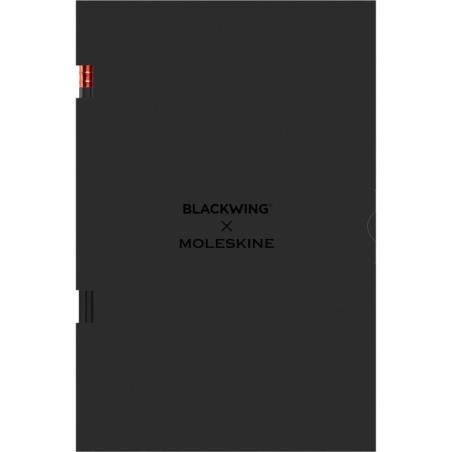 Zestaw Blackwing x MOLESKINE: 2 ołówki miękkie + 2 zeszyty Cahier w linie