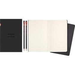 Zestaw Blackwing x MOLESKINE: 2 ołówki miękkie + 2 zeszyty Cahier w linie