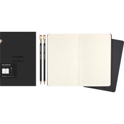 Zestaw Blackwing x MOLESKINE: 2 ołówki twarde + 2 zeszyty Cahier w linie