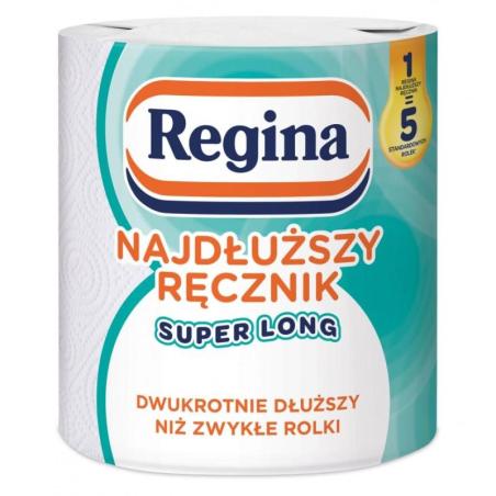 Ręcznik papierowy REGINA Super Long, 2-warstwowy, 50,6m, 220 listków, 1 rolka, biały
