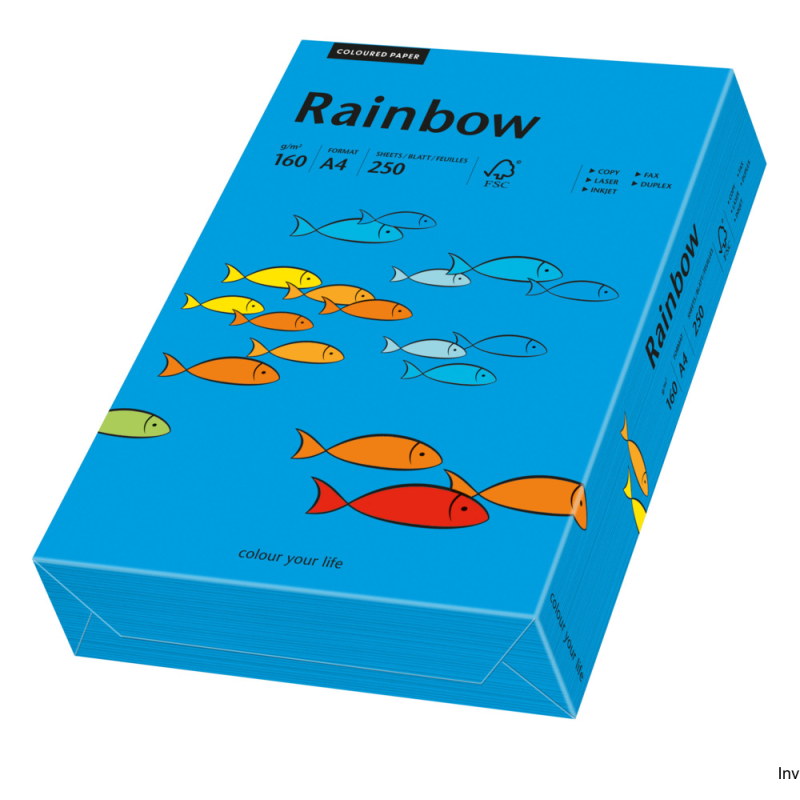 Papier Xero A4 160g niebieski 250 arkuszy Rainbow