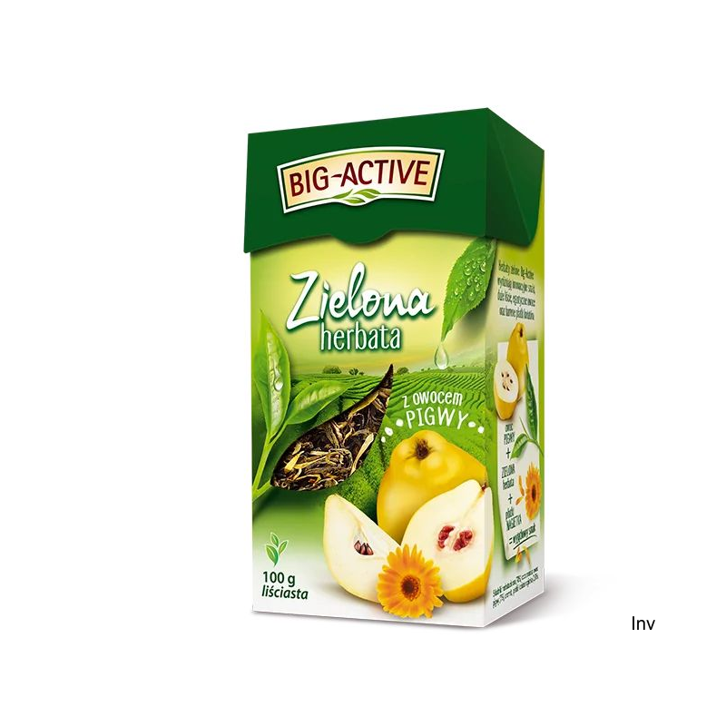 Big-Active Herbata zielona liściasta z owocem pigwy 100g