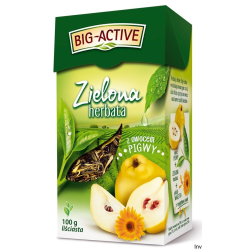 Big-Active Herbata zielona liściasta z owocem pigwy 100g