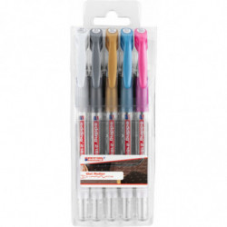 Długopis żelowy e-2185/5 S EDDING, 0,7mm, 5 szt., zawieszka, mix kolorów