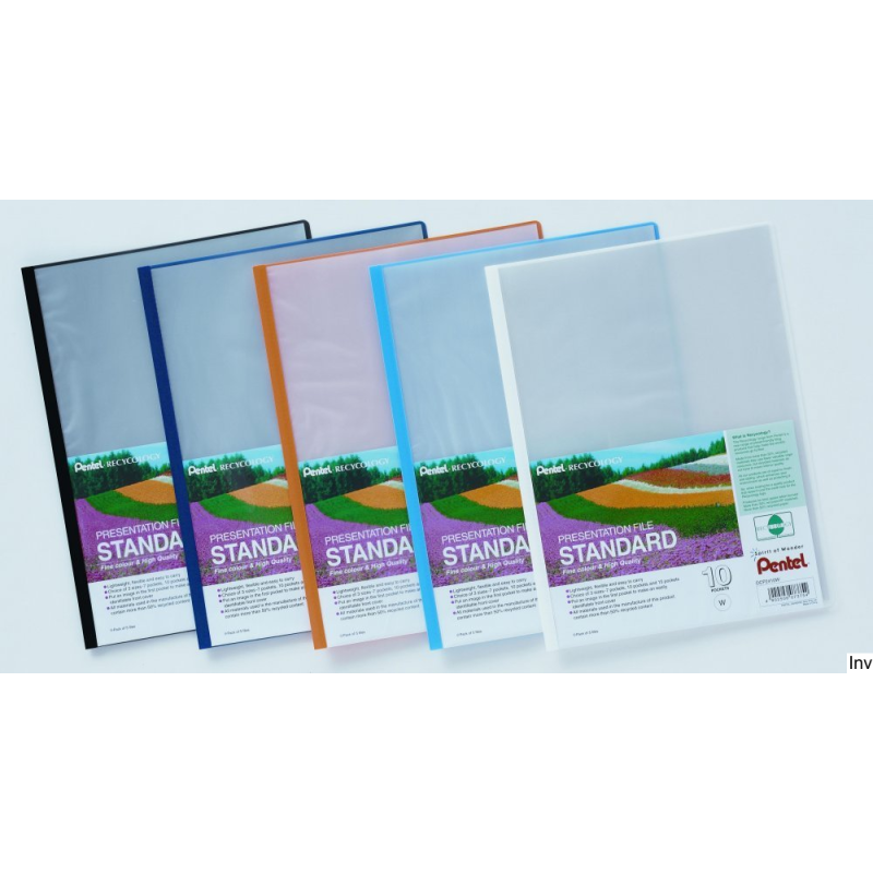 Skoroszyt prezentacyjny A4, 10 kieszeni, niebieski, Pentel DCP2410-C