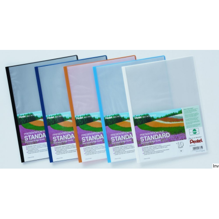 Skoroszyt prezentacyjny A4, 10 kieszeni, niebieski, Pentel DCP2410-C