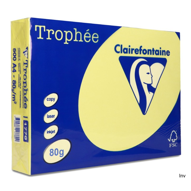 Papier ksero A4 80g żółty Clairefontaine 1 ryza