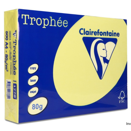 Papier ksero A4 80g żółty Clairefontaine 1 ryza