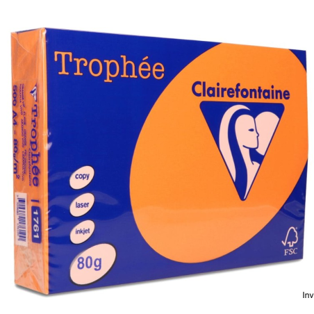 Papier ksero A4 80g pomarańczowy Clairefontaine 1 ryza