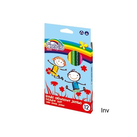 Fiorello Kredki ołówkowe SUPER SOFT JUMBO 12 kolorów trójkątne 170-2218
