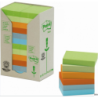 Bloczki ekologiczne Post-it 3M 653-1RPT pastelowe 38x51 mm, 24 sztuki po 100 kartek