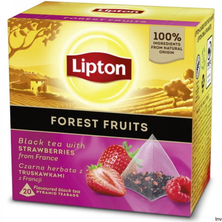 Lipton Herbata Piramid Forest Fruit 20 saszetek owoce leśne z malinami, jeżynami i truskawkami