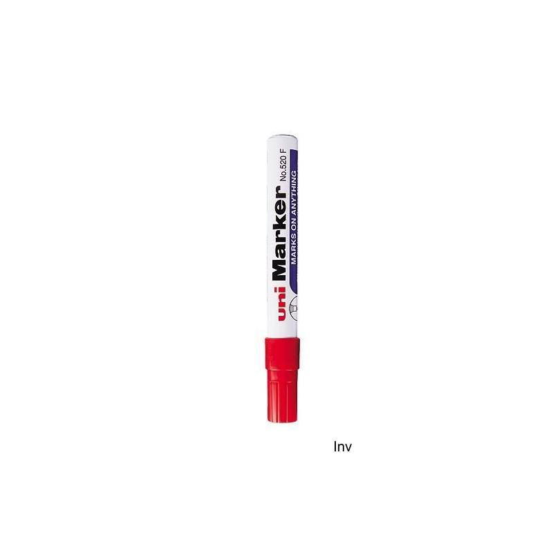 Marker permanentny Uni NO-520 okrągły czerwony 1,0-3,0 mm, szybkoschnący, ekologiczny, aluminium