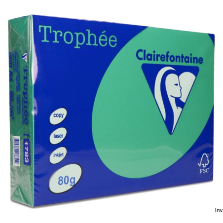 Papier kserograficzny A4 80g intensywna zieleń choinkowa Clairefontaine 1 ryza