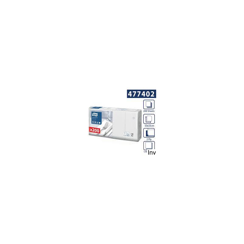 Serwetki Tork Advanced 33x33 cm białe, celuloza, 200 sztuk, 2 warstwy