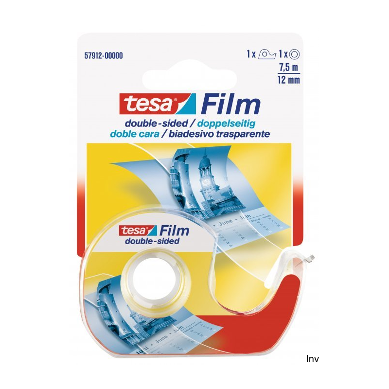Taśma dwustronna Tesa 7.5m x 12mm do papieru i zdjęć z dozownikiem