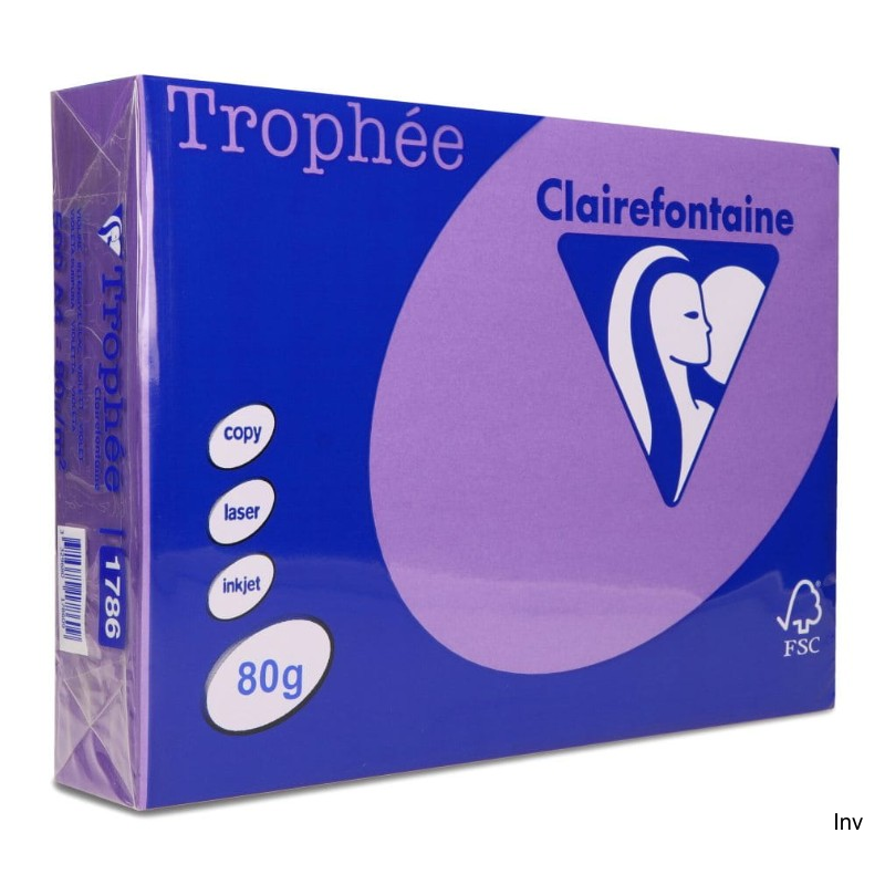 Papier ksero A4 80g intensywny fioletowy Clairefontaine Trophee 1 ryza