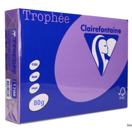Papier ksero A4 80g intensywny fioletowy Clairefontaine Trophee 1 ryza