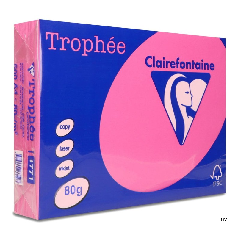 Papier kserograficzny A4 80g różowy Clairefontaine Trophee 1 ryza