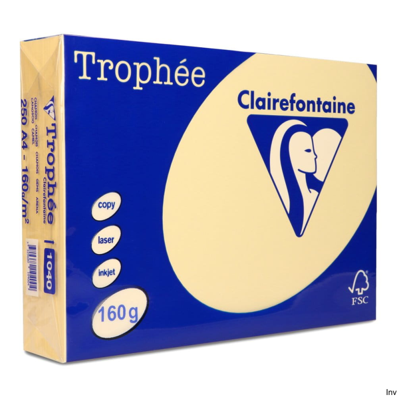 Papier xero A4 160g kremowy TROPHEE 250 arkuszy