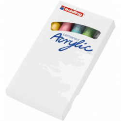 Marker akrylowy średni e-5100 EDDING, 2-3mm, 5 szt., mix kolorów pastel