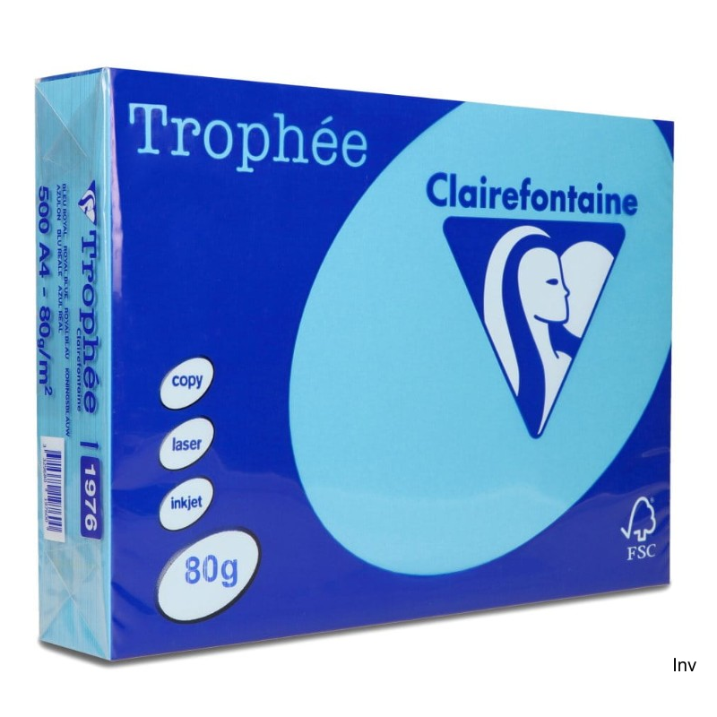 Papier ksero A4 80g niebieski królewski Clairefontaine Trophee 1 ryza