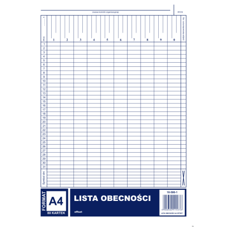 506-1 Lista obecności MICHALCZYK&PROKOP A4 40 kartek