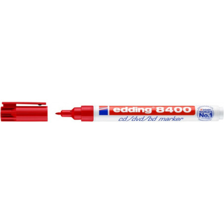 PAKIET Marker do płyt cd/dvd/bd e-8400 EDDING, 0,5-1mm, czerwony