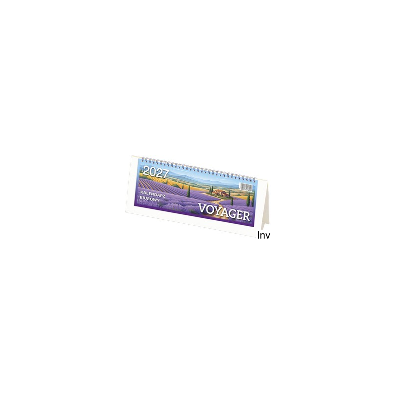 Kalendarz biurkowy TELEGRAPH VOYAGER 268 x 97 mm kremowy, dwustronny, spirala, 60 stron