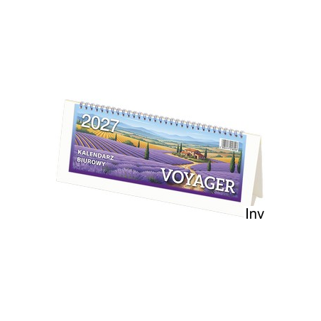 Kalendarz biurkowy TELEGRAPH VOYAGER 268 x 97 mm kremowy, dwustronny, spirala, 60 stron