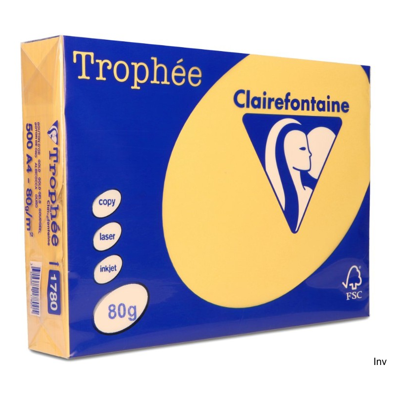 Papier kserograficzny A4 80g złoty-żółty Trophee Clairefontaine 1 ryza
