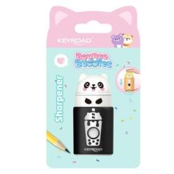 Temperówka plastikowa KEYROAD Bounce Buddies, pojedyncza, z pojemnikiem, blister, mix kolorów