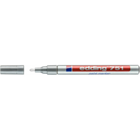 PAKIET Marker olejowy e-751 EDDING, 1-2 mm, srebrny