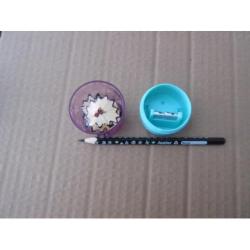 Temperówka plastikowa KEYROAD, pastel, podwójna, z pojemnikiem, blister, mix kolorów