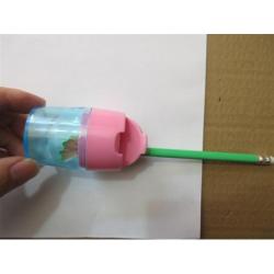 Temperówka plastikowa KEYROAD, pastel, podwójna, z pojemnikiem, blister, mix kolorów