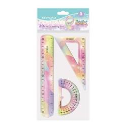 Zestaw geometryczny KEYROAD Glitter, elastyczny, 3 elem., blister