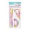 Zestaw geometryczny KEYROAD Glitter, elastyczny, 3 elem., blister