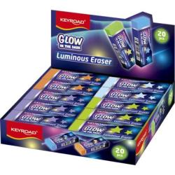 Gumka do ścierania KEYROAD Luminous, fluorescencyjna, pakowane na displayu, mix kolorów
