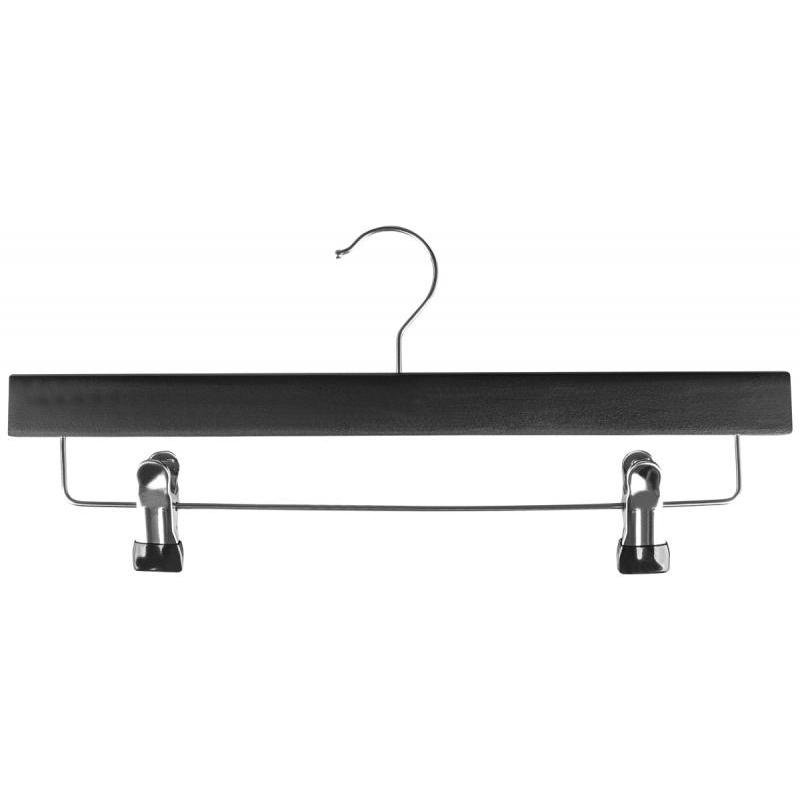 Wieszak na spodnie drewniany DONAU HOME, 35x17x1,2cm, 10 szt., czarny