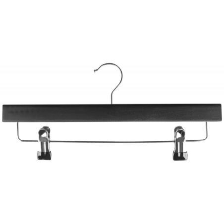 Wieszak na spodnie drewniany DONAU HOME, 35x17x1,2cm, 10 szt., czarny