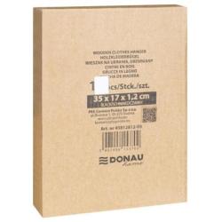 Wieszak na spodnie drewniany DONAU HOME, 35x17x1,2cm, 10 szt., czarny