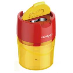 Temperówka metalowa KEYROAD Robby, podwójna, z pojemnikiem, blister, mix kolorów