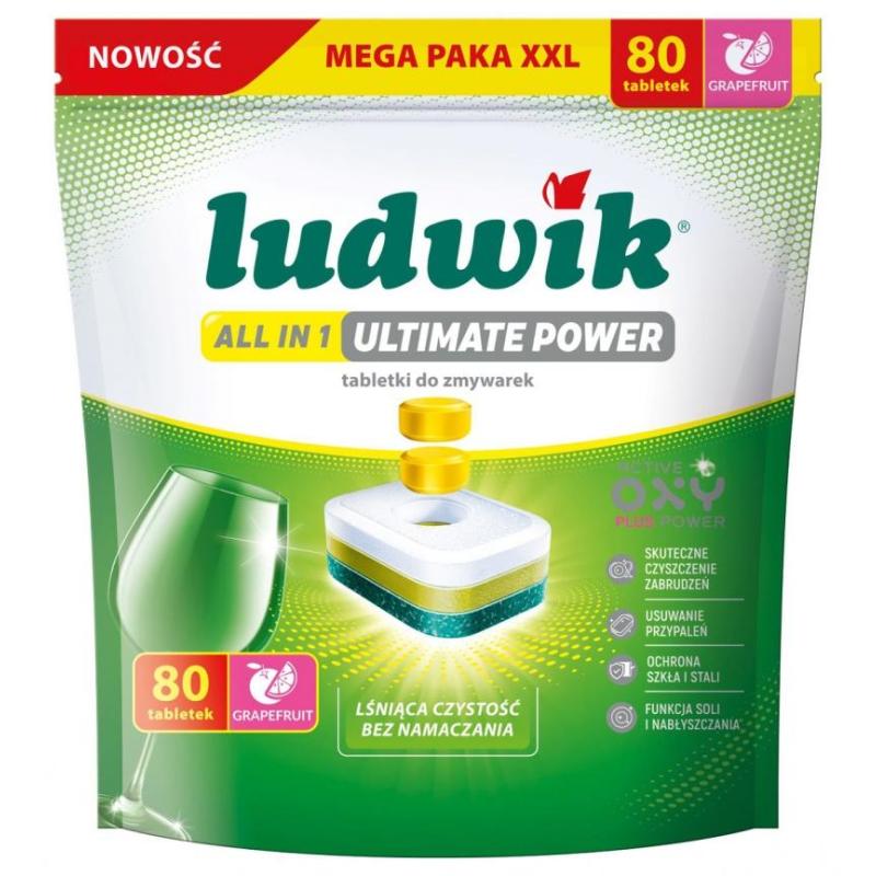 Tabletki do zmywarek All in 1 Ultimate Power LUDWIK, 80 szt., grapefruit