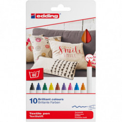 Pisak tekstylny e-4600/10 S EDDING, 1mm, 10 szt., pudełko, mix kolorów