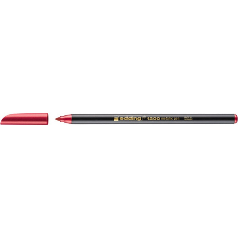 PAKIET Pisak z cienką końcówką e-1200 EDDING, 1-3mm, metaliczny czerwony