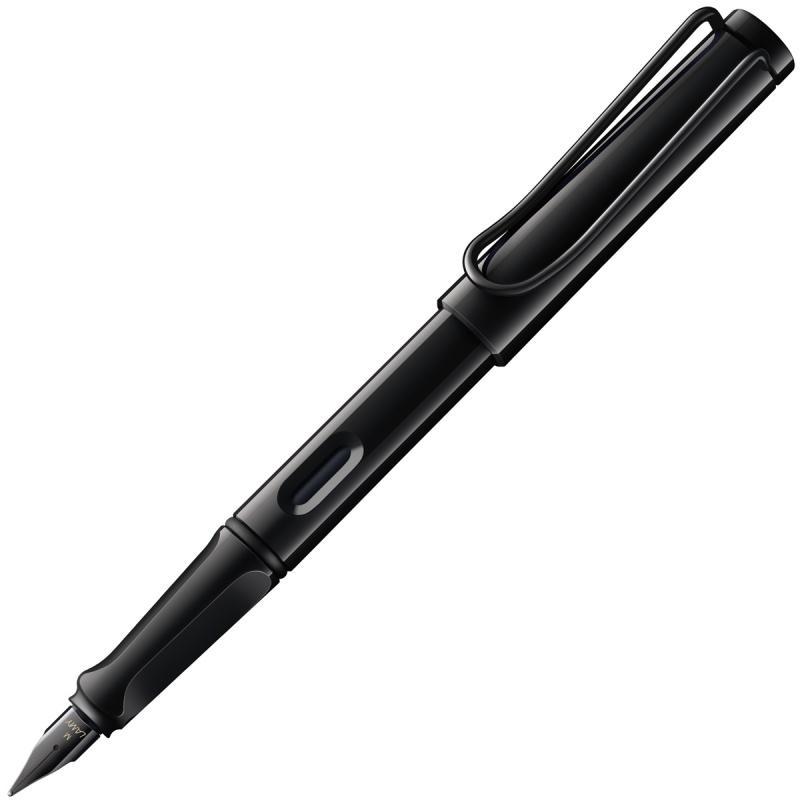 Pióro wieczne LAMY Safari 0B2 All Black, 6 kolorowych pierścieni, stalówka F, czarne