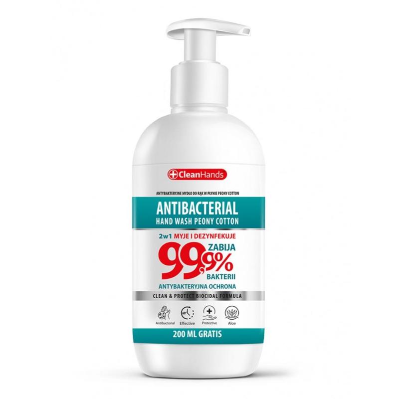 Antybakteryjne mydło w płynie CLEANHANDS, 300ml + 200ml