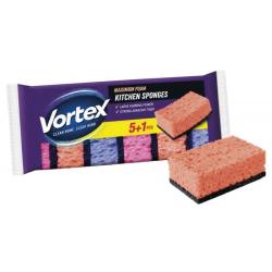 Gąbka kuchenna VORTEX Wavy 3D, 5+1 szt., mix kolorów