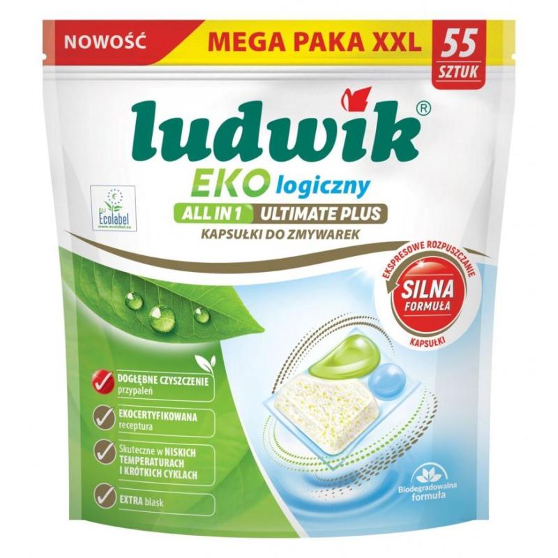 Ekologiczne kapsułki do zmywarek All in 1 Ultimate Plus LUDWIK, 55 szt.