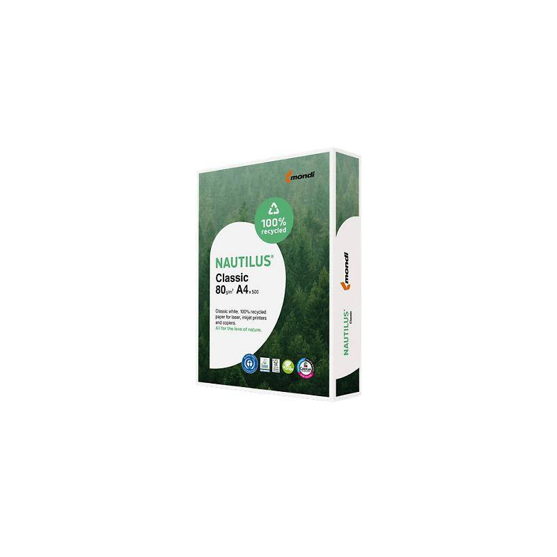Papier A4 80g biały NAUTILUS CLASSIC 500 arkuszy 100% masy makulaturowej